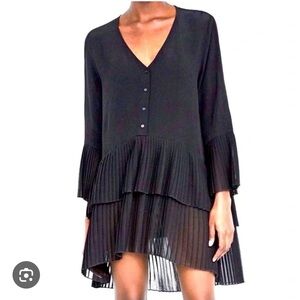 Zara Black Ruffled Tier Top/ Mini Dress